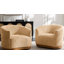 Fauteuil demi-tonneau pivotant en chenille avec dossier ergonomique et pieds en bois massif de 31,5 po Berklie-114288409