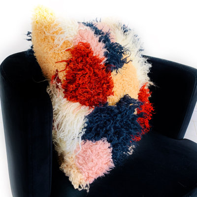 Fanciful Boho Faux Fur Animal Print Pillow
