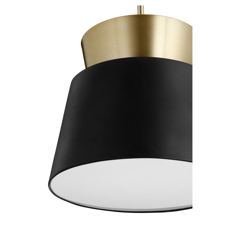 Luminaire suspendu en dome à 1 lumière, Noir
