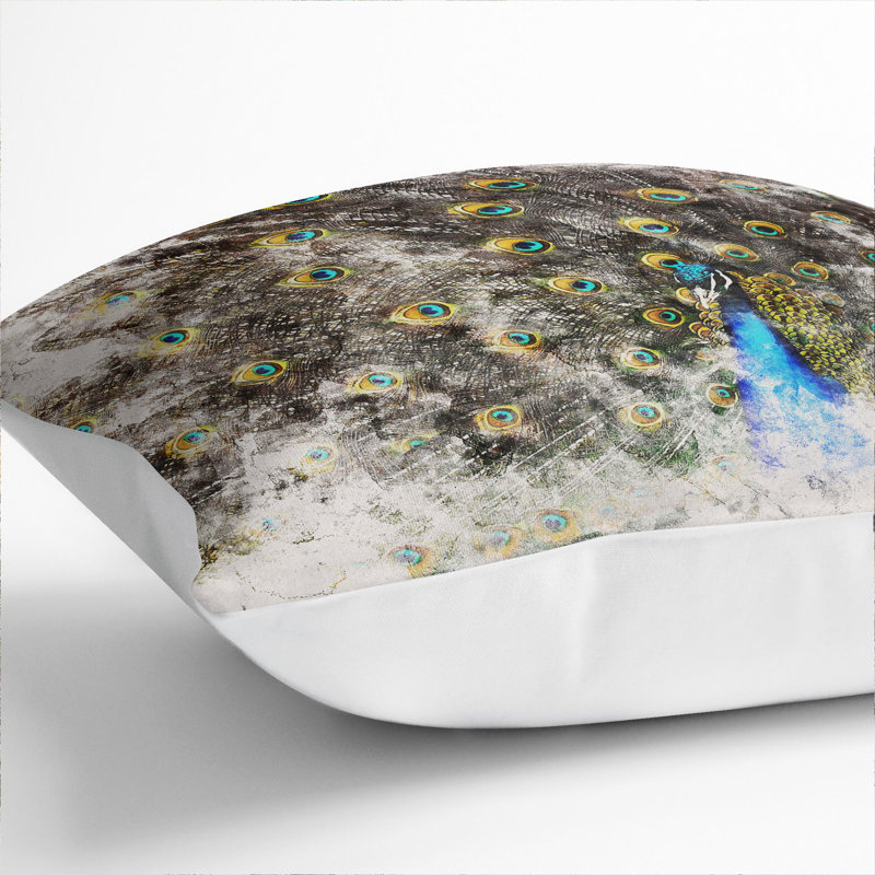 Peacock Vol.1 Scatter Cushion, 55cm H x 55cm W x 20cm D, White