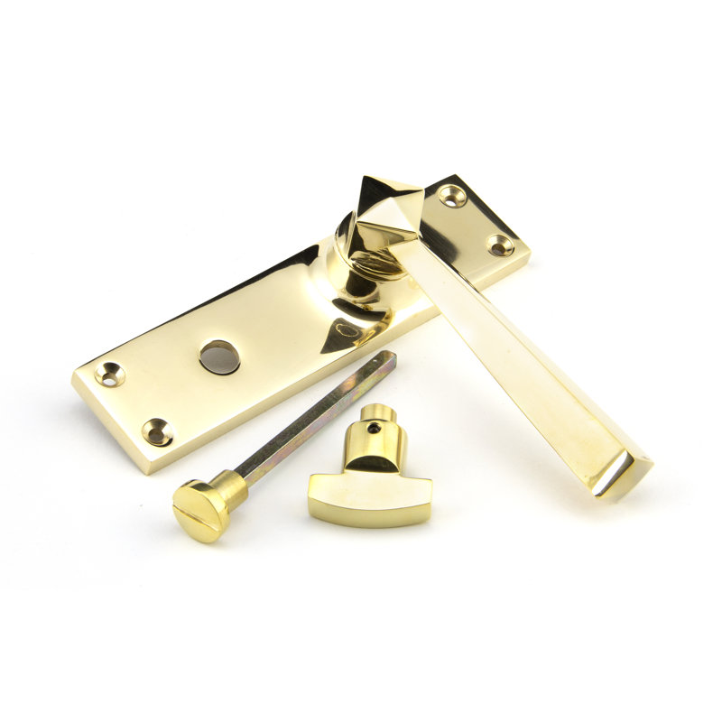 Straight Double Dummy Door Handle, Polished Brass