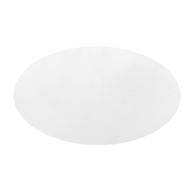 Modern 60" Oval White Wood Dining Table with Sleek Metal Base