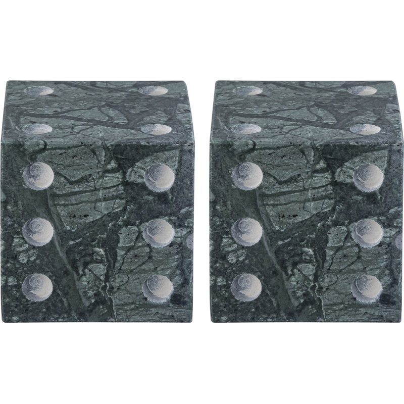 Dice Marble Abstract Figurines & Sculptures, Green
