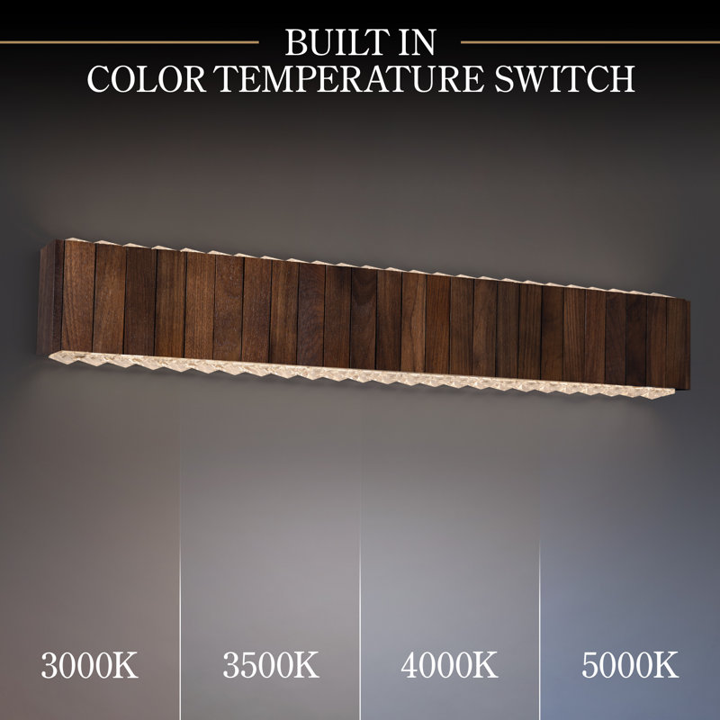 Kemberly 2 - Light LED Vanity Light, Smokey Walnut, 30 W