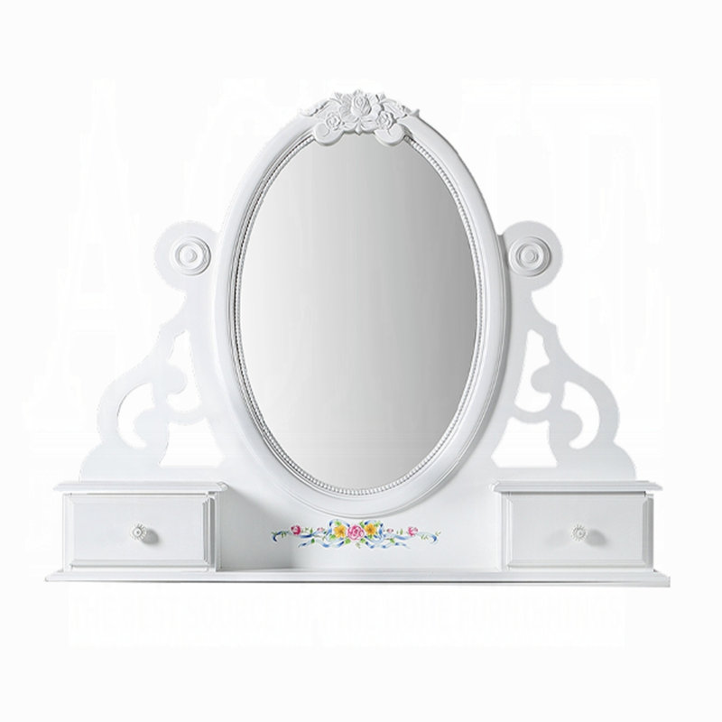 Miroir Flora avec bijoux, Blanc