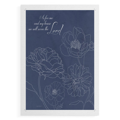 Croquis floral «Serve the Lord» - impression sur toile seulement - non encadrée