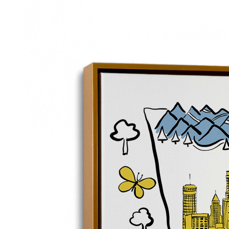 «Georgia» par Farida Zaman, reproduction d'art sur toile, H 36 po x l 36 po, Impression encadrée sans passe-partout, Doré