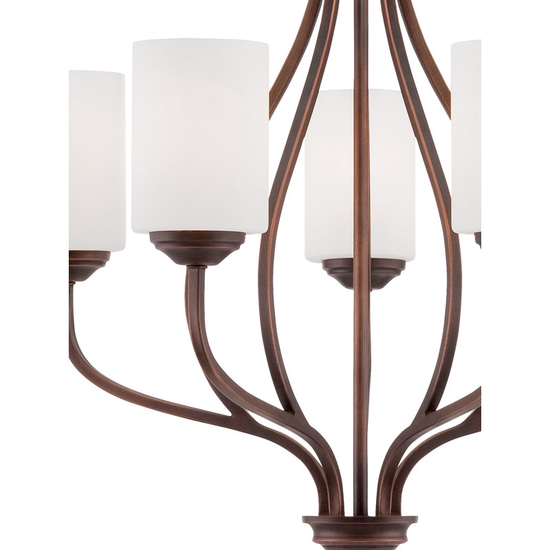 Lustre classique/traditionnel ombré 5 lumières Lansing, Bronze huilé