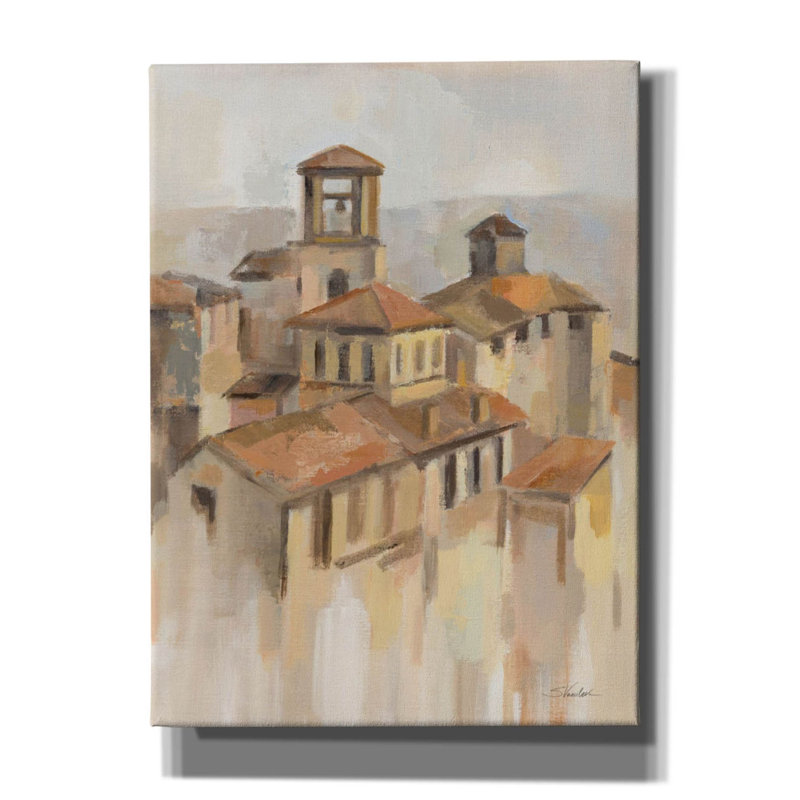 «Town In Umbria 1» par Silvia Vassileva, art mural sur toile, H 54 po x l 40 po