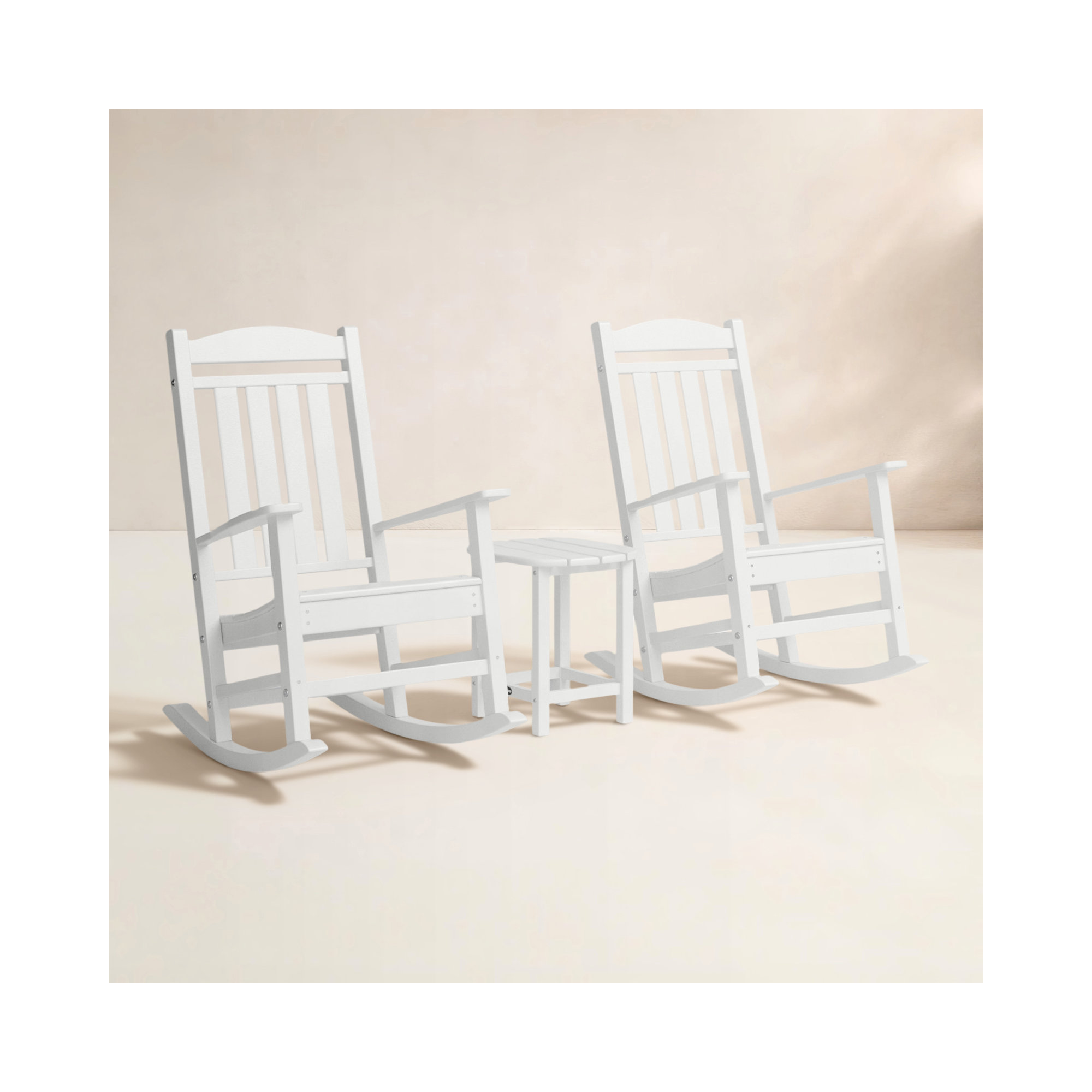 POLYWOOD Presidential Rocker 3-Piece Set, White
