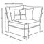 Canapé modulaire rembourré 4 pièces Lafayette