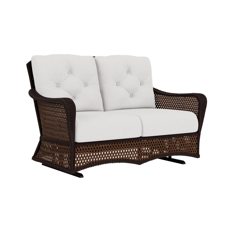 Grand Traverse Outdoor 2 - Seat Loveseat, Canvas Natural Sunbrella® Canvas, Caramel