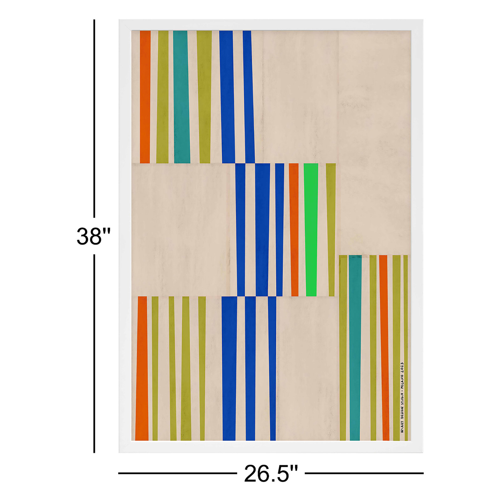Charley "Abstract Assembly 1" Print, White Paper Framed, 38" H x 26.5" W