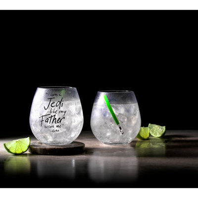 JoyJolt Star Wars New Hope Luke Skywalker Green Lightsaber Stemless Glass - 15 Oz