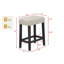 Tabouret de bar noir / beige en polyester (ensemble de 2), tabouret de bar sans dossier pour la salle à manger