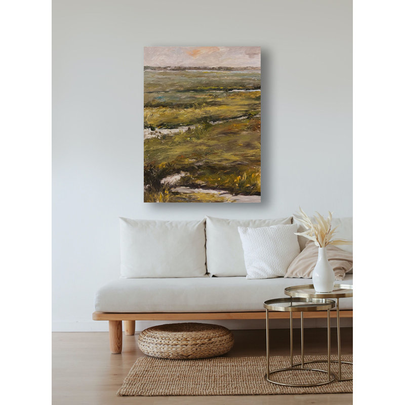 Winding Water By John Beard - Gallery Wrapped Canvas Print Print by John Beard, White Framed Canvas, 48" H x 36" W x 1.75" D