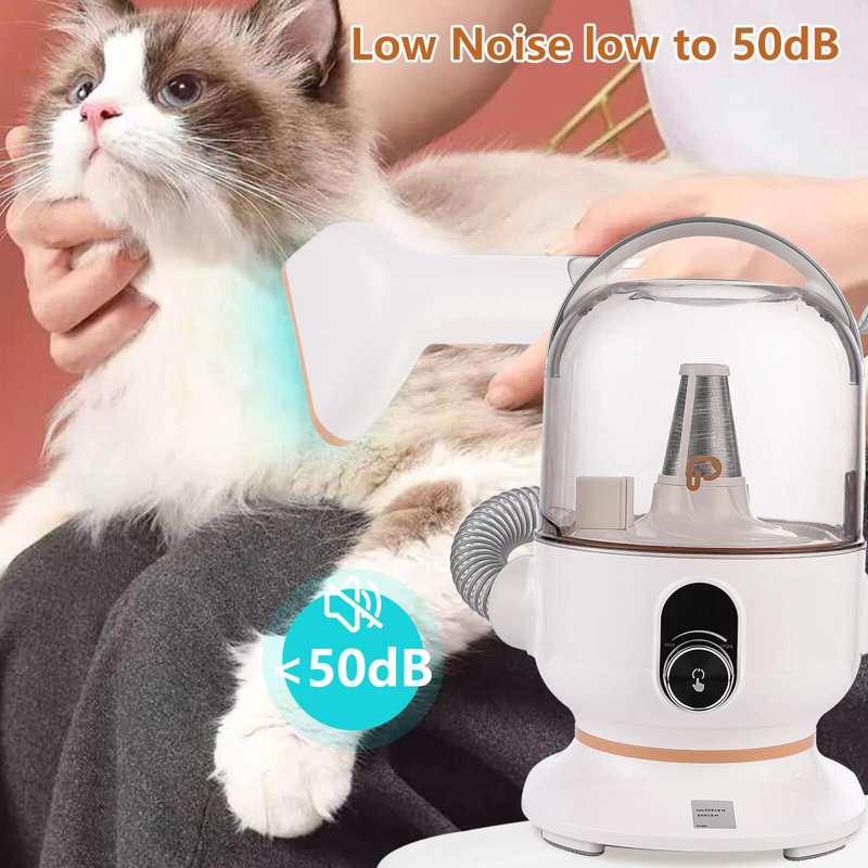 Orange and White Pet Grooming Vacuum Kit with Multiple Attachments