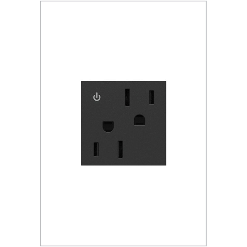 adorne® 15A Tamper Resistant Dual Controlled Outlet, White