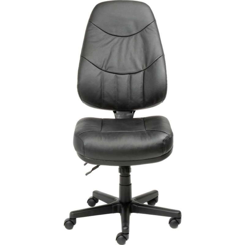 Chaise multifonctionnelle à haut dossier Interion, cuir, noir