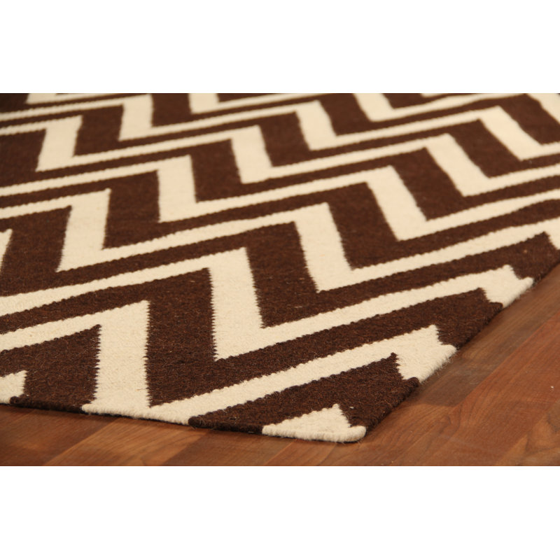 Wool Chevron Indoor Rug, Rectangle 5' x 8'