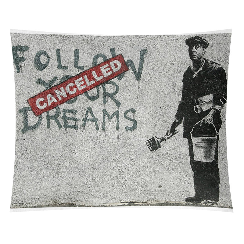 Tapisserie en polyester suivre vos rêves annulé, H 88 po x l 104 po x P 1 po