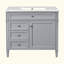 Meuble-lavabo 36 po avec armoire à pharmacie, armoire de rangement moderne avec 2 portes à fermeture douce et 4 tiroirs, meuble-lavabo simple-130358251