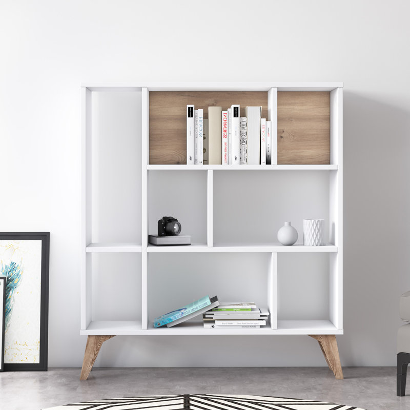 106 cm H Standard Bookcase, (4 Shelves) 106cm H x 95cm W x 25cm D, White
