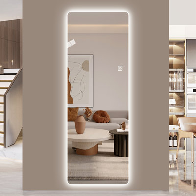 Autavia Lighted Frameless Full Length Mirror
