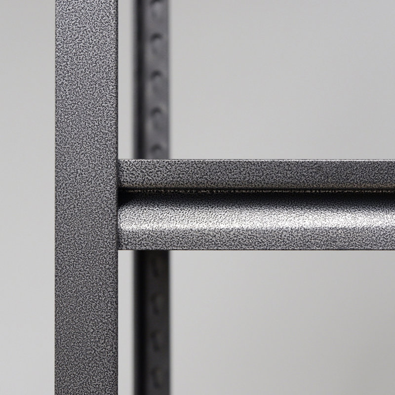 Étagère à 5 niveaux avec rails de protection latéraux, H 72 po x l 47 po x P 24 po, Noir mat