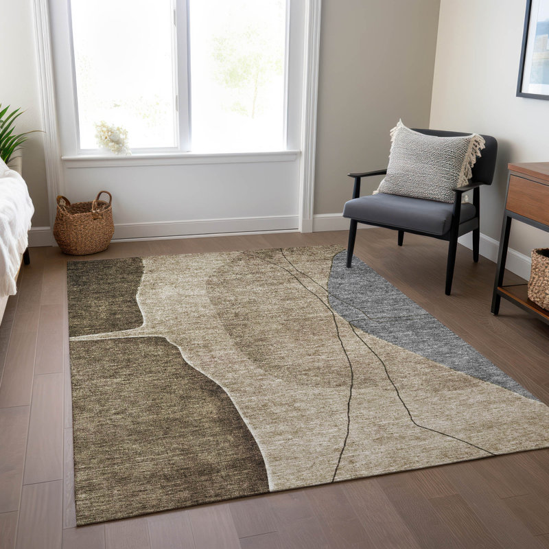 Tapis intérieur / extérieur Cherly avec envers antidérapant, Rectangle de 10 pi x 14 pi