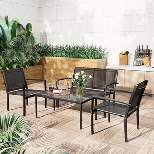 Onika 4 Piece Patio Conversation Set