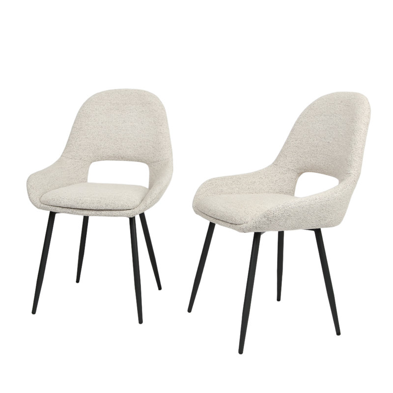 49cm H Upholstered Metal Upholstered Back Accent, Beige