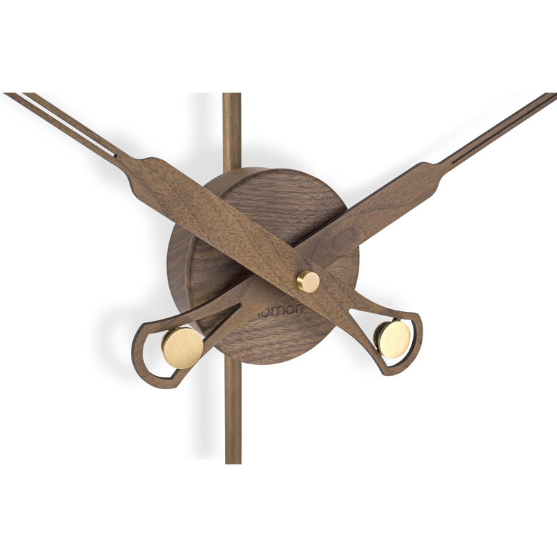 Bilbao Skeleton Wall Clock, Brass/Walnut