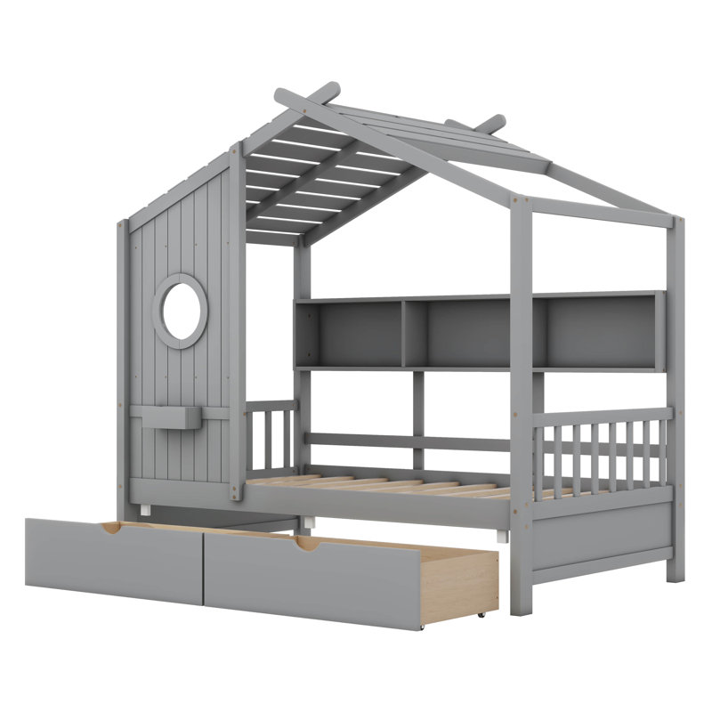 Surry Kids with Drawers, Twin, Gray