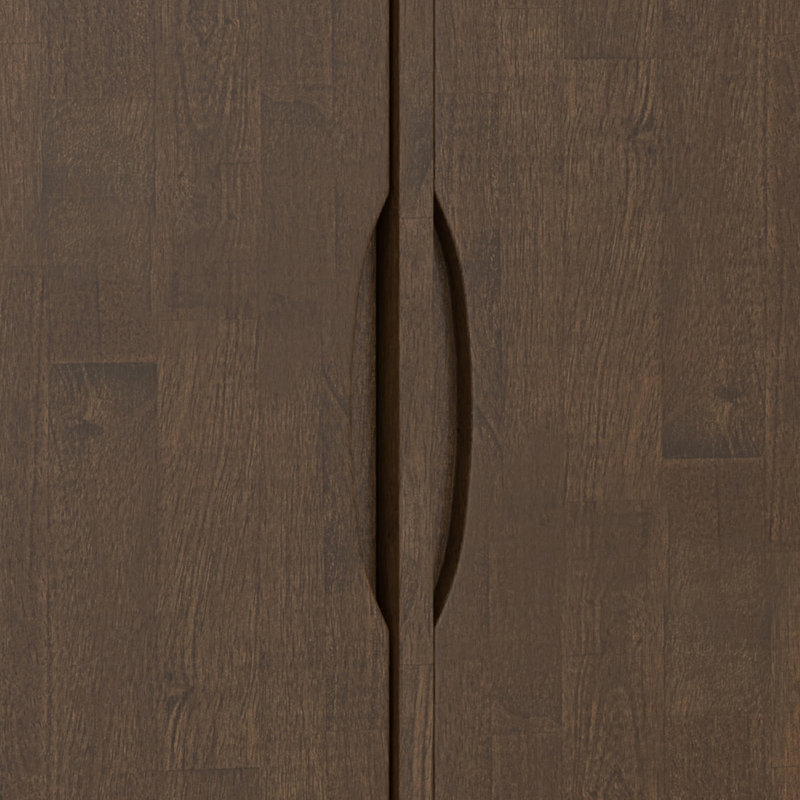 Harper Walnut Brown Solid Hardwood Mid Century Modern Sideboard Buffet