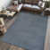 Twyla Classic Solid Low-Pile Machine-Washable Blue Rug