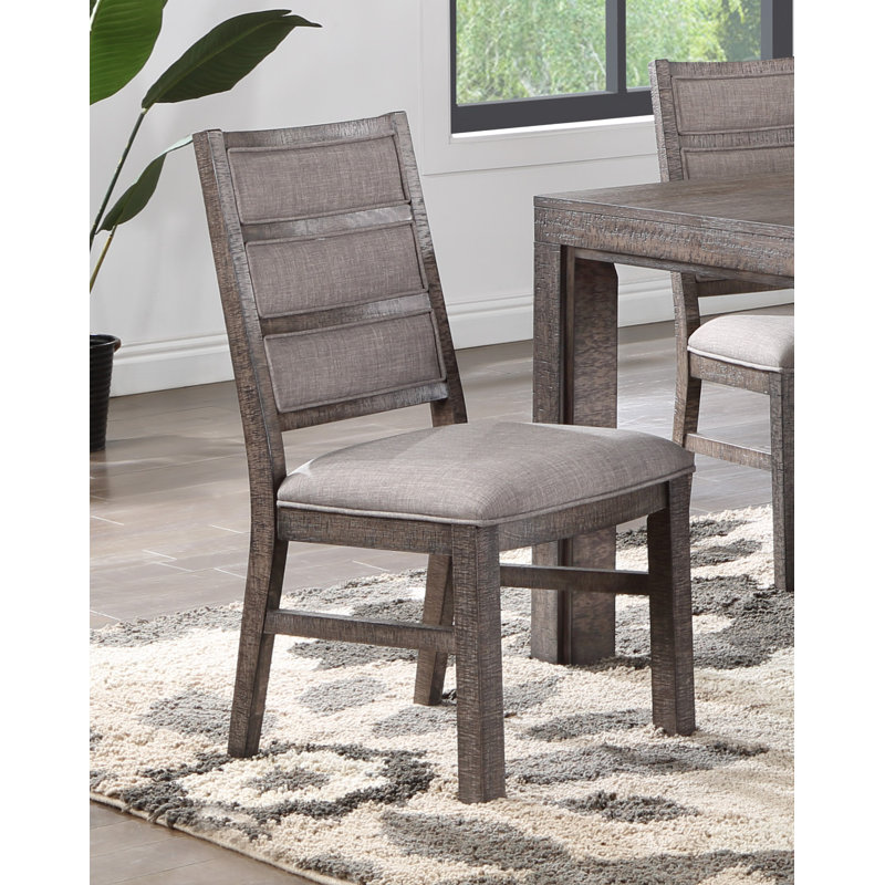 Chaise d'appoint rembourrée en bois massif Delver, Brun, Beige