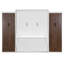 Grand lit escamotable mural avec bureau, garde-robe et tiroirs, armoire-lit pliable, rangement compact, blanc