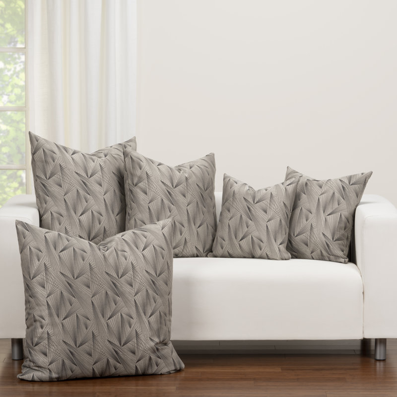 F Scott Fitzgerald  Fine Point Graphite Square Pillow Cover & Insert, Silver/Brown, Polyester/Polyfill, 16" x 16"