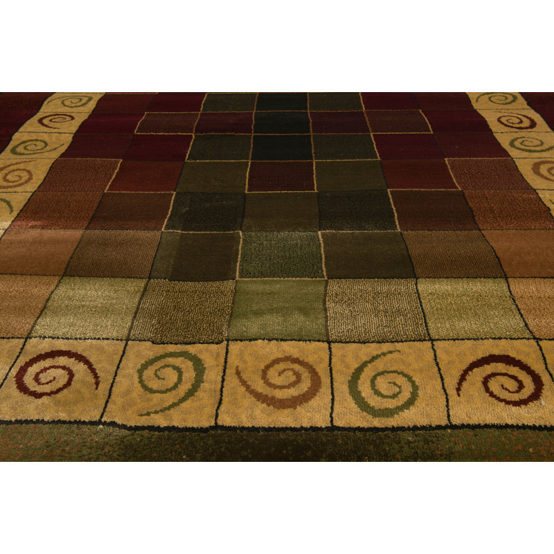 Brun/vert/beige à motif géométrique Gensis Tapis décoratif, Rectangle 1 pi 10 po x 3 pi