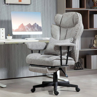 Executive Office Chair with Foot Rest, Lumbar Support, Reclining Function, and Wide Seat for Big and Tall Users