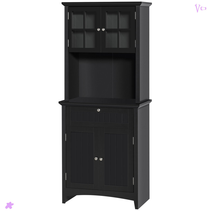 Elegant Buffet With Hutch, Kitchen Pantry Storage Cabinet