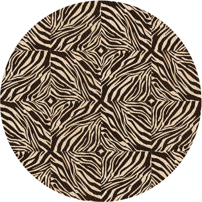 Abstract Indoor Rug, Round 5'