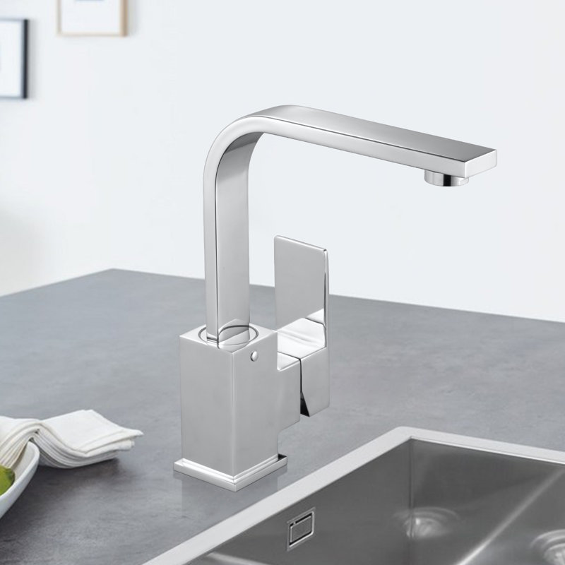 Robinet de bar monocommande à fixation sur le comptoir en acier inoxydable pour la préparation ou les petits éviers, Chrome