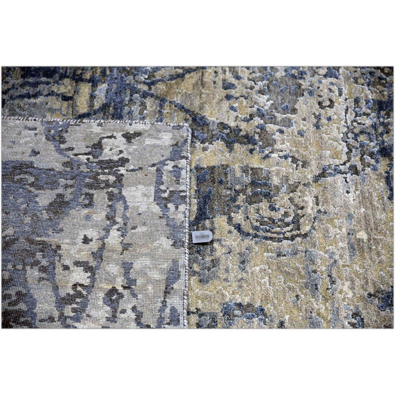 Tapis bleu noué à la main de haute qualité Canterbury, Rectangle 9 pi x 12 pi