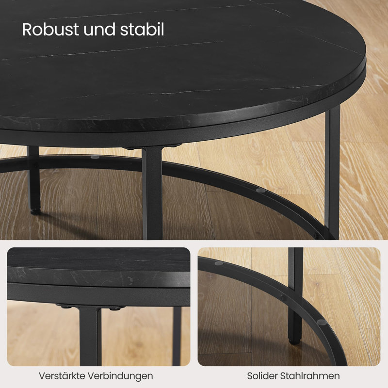 Chrishiya Coffee Table with Storage, Ink black, Ink black