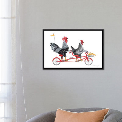 "Poulets on Bike" par Amélie Legault, reproduction d’art