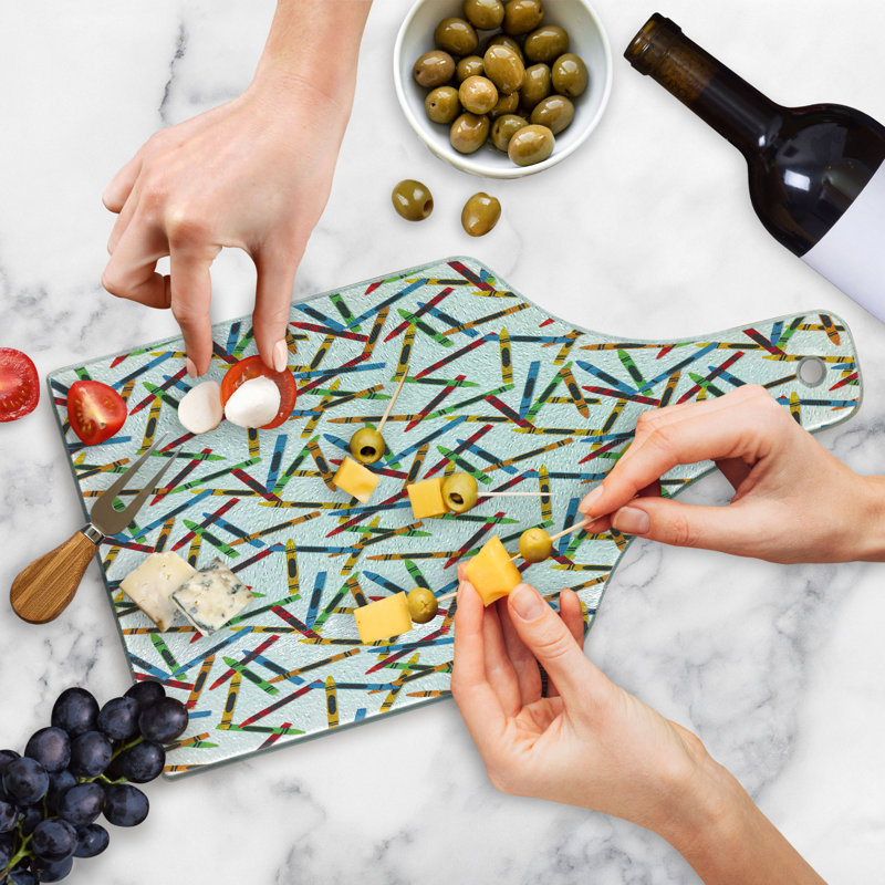 Multicolore, planche à découper en verre trempé Ambesonne