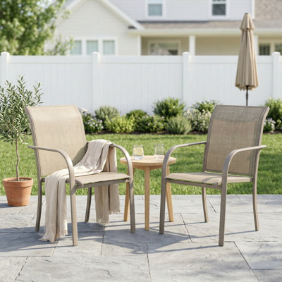 Outdoor Stackable Textilene Patio Dining Chairs