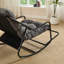 Chaise berçante d'intérieur / d'extérieur avec accoudoirs courbés, chaise berçante d'appoint à coussin épais pour le salon, la chambre à coucher, le balcon, le porche-2091139928